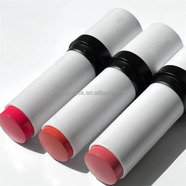 Rose Pink Twist up Custom Label Waterproof Vegan Cheek Makeup Blush Private Label Creamy Make up Blush Stick With Brush