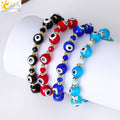 CSJA Handmade Adjustable Rope Braided Beaded Evil Eye Bracelets Blue Wholesale Friendship Bracelet Lucky Jewelry S931