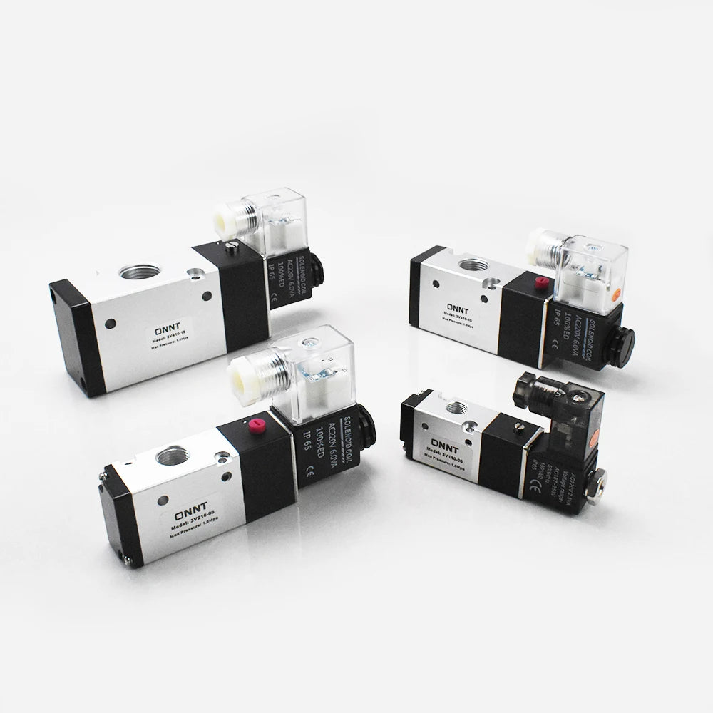 3V Series 3/2 Way 1/8 1/4 3/8 1/2 Directional Pneumatic Solenoid Air Control Valve 3V110-06 3V210-08 3V310-10 3V410-15