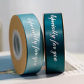Lude Custom Satin Personalised Ribbon Roll Brand Name Embossed Gold Logo Printed Ribbon for Packing