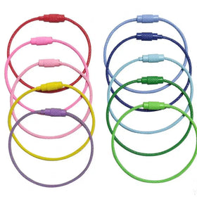 15cm Colorful Stainless Steel Wire Cable Key Ring Hook Key Chains With Rope Luggage Tags Screw Lock Cable Wire Rope Key Chain