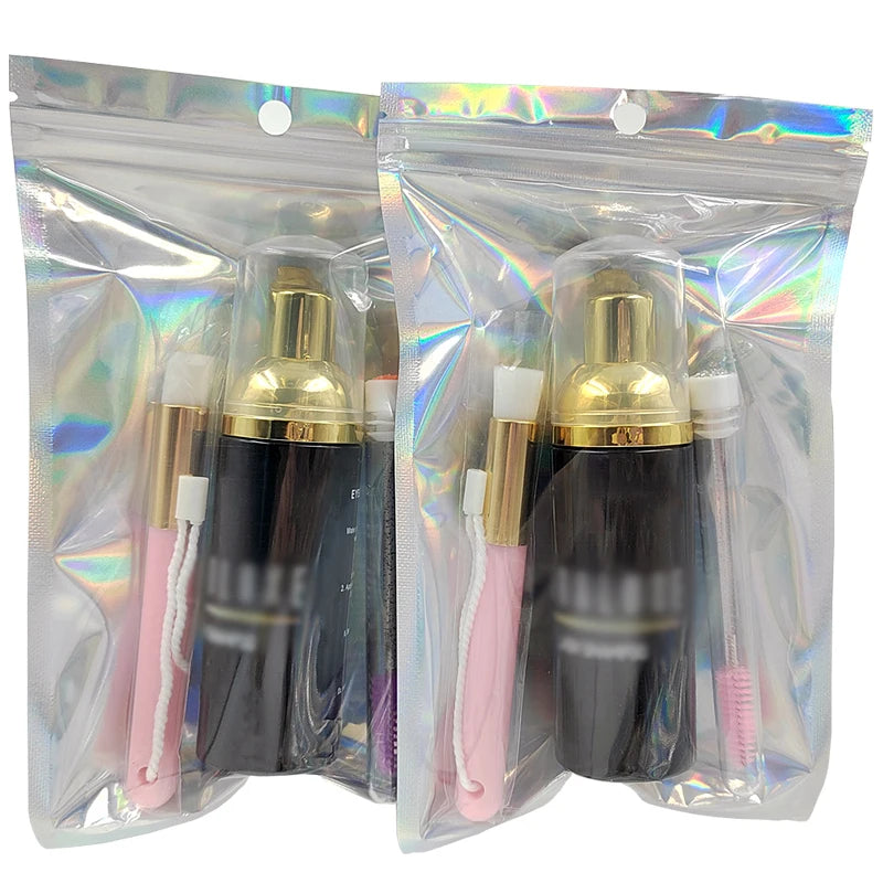 Custom Eyelash Cleaning Foam Eyelash Cleaner Private Label logo Lash Shampoo Bottles Lashshampoo