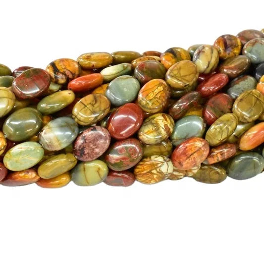 Wholesale a Grade Natural Smooth Charm Gemstone Picasso Oval Shape Beads for Jewelry Making