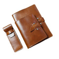 Brown Cowhide Leather Handmade Creative Address Book with Vintage Button Design for Event Gifts