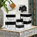 In Stock Popular Unique 20g 20 ml Clear Black Lid Cosmetic Acrylic Jars Small Face Cream Empty Facial Cream Containers