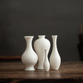 Zen Simple Mini Small Vase White Porcelain Guanyin Jade Holy-water Ornament Flower Arrangement Ceramic Tea Ceremony