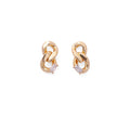 Fashion Fine Earrings Design Jewelry Elegant Zircon 18k Gold Plated Buckle Chain Stud Earrings for Women