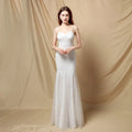 18789# Toasted Bridal Long Strap Thank You Dinner Slim-Fit Dress White