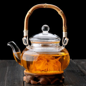 Hot Selling 600ml Gongfu Pot Set Handmade Turkish Tea Kettle Top Bamboo Handle Christmas Stocked Free Sample Custom