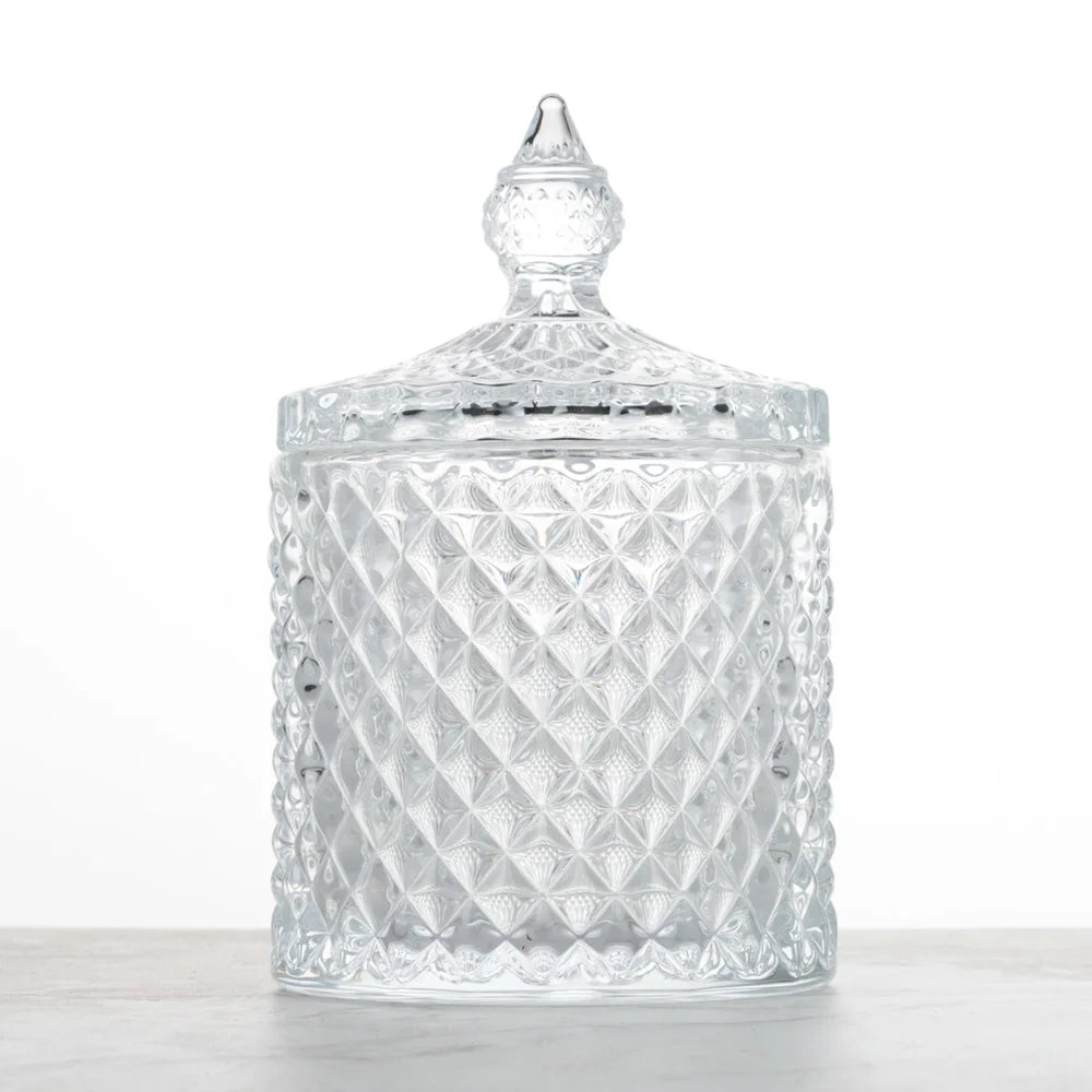 Longan Clear Glass Jar with Lid Q-tip Dispenser and Swab Holder Elegant Mason Jar Decor for Home Use