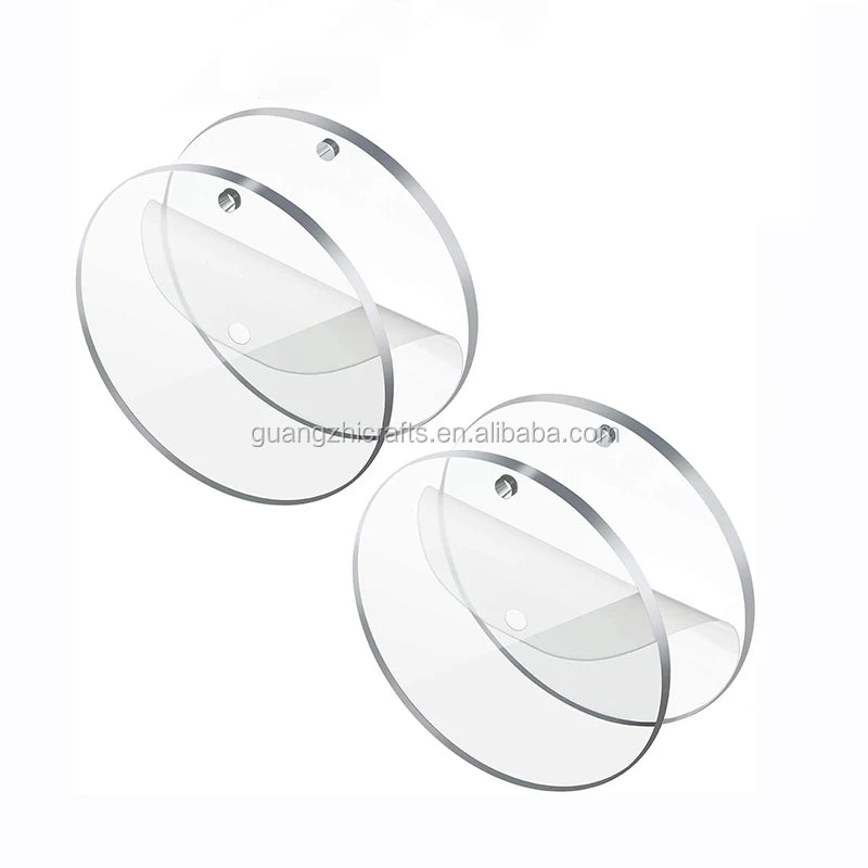 Transparent Acrylic Round Disc Holder Clear Acrylic Keychain Blank Disc With Hole for DIY Gift Tags