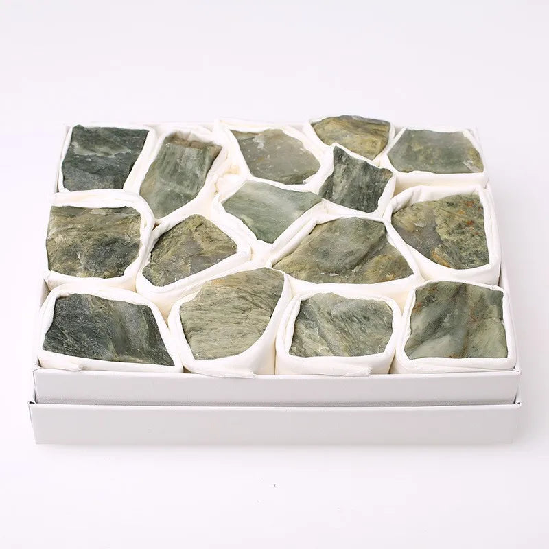 HZ Wholesale Natural Crystal Stone Set Green Rutilated Crystal Mineral Specimen Set for Decoration