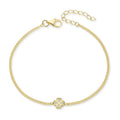 Good Luck Four Leaf Clover Charms 925 Sterling Silver Women's Adjustable Bracelet Fine Chain Link POLIVA Zircon Nickel Free