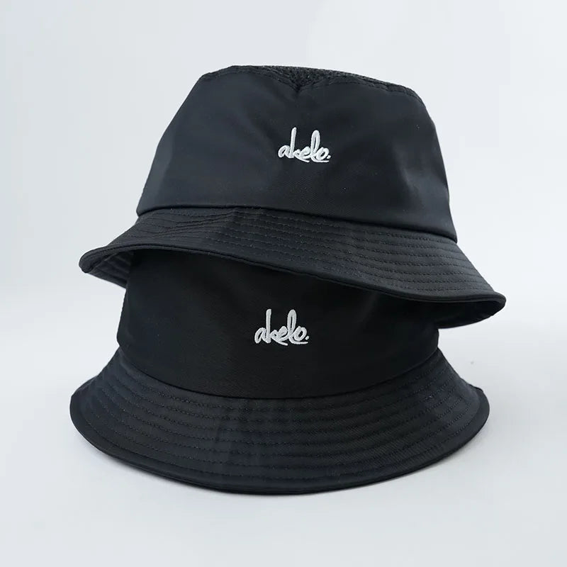 Adjustable Gorras Embroidery Quick Dry Polyester Beach Cap Custom Rubber Logo Quick Dry Black Polyester Fisherman Hat