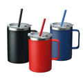 12/14oz 304 Stainless Teel Multiple Colors Travel Coffee Mug Insulated Tea Flask for Hot & Cold Drinks Mug with Handle and Lid