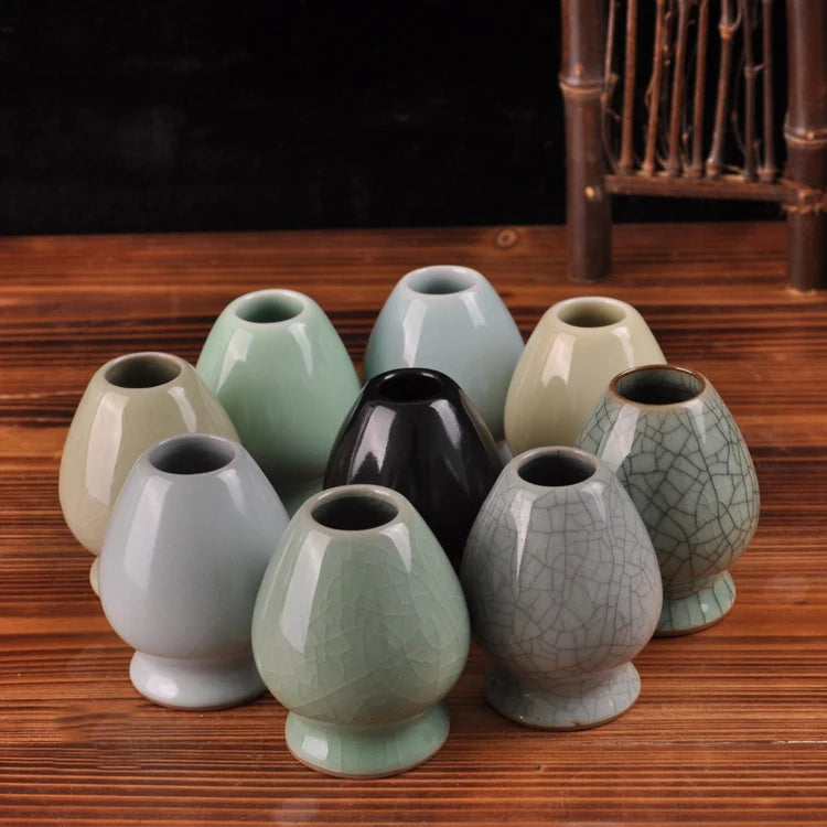 Ceramic Cone Matcha Whisk Chasen Holder for Tea Ceremony Handmade Eco-friendly Pottery Whisk Holder
