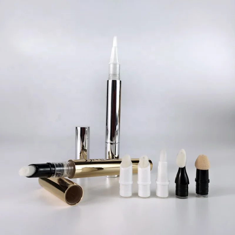 2ml 4ml Metal Shell Cosmetic Lipgloss Tube Container Twist Cuticle Nail Oil Pens With Custom Logo