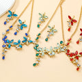 JLN18394 Fashion Bridal Jewelry Set Elegant Crystal Flower Necklace Earrings Set Wedding Jewelry Sets
