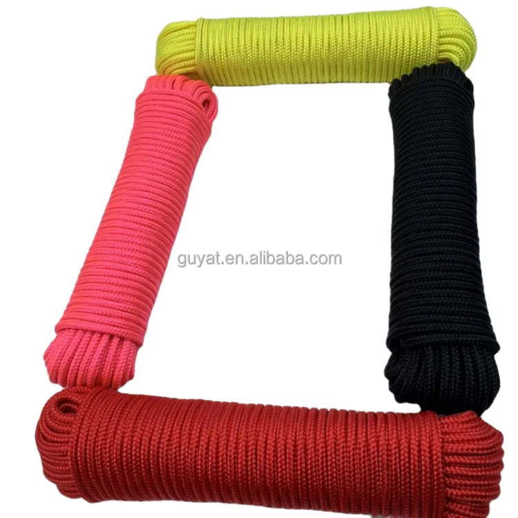 Customizes Color Polyester Braided Rope 6mm Solid Braid Rope for Packaging Ropes