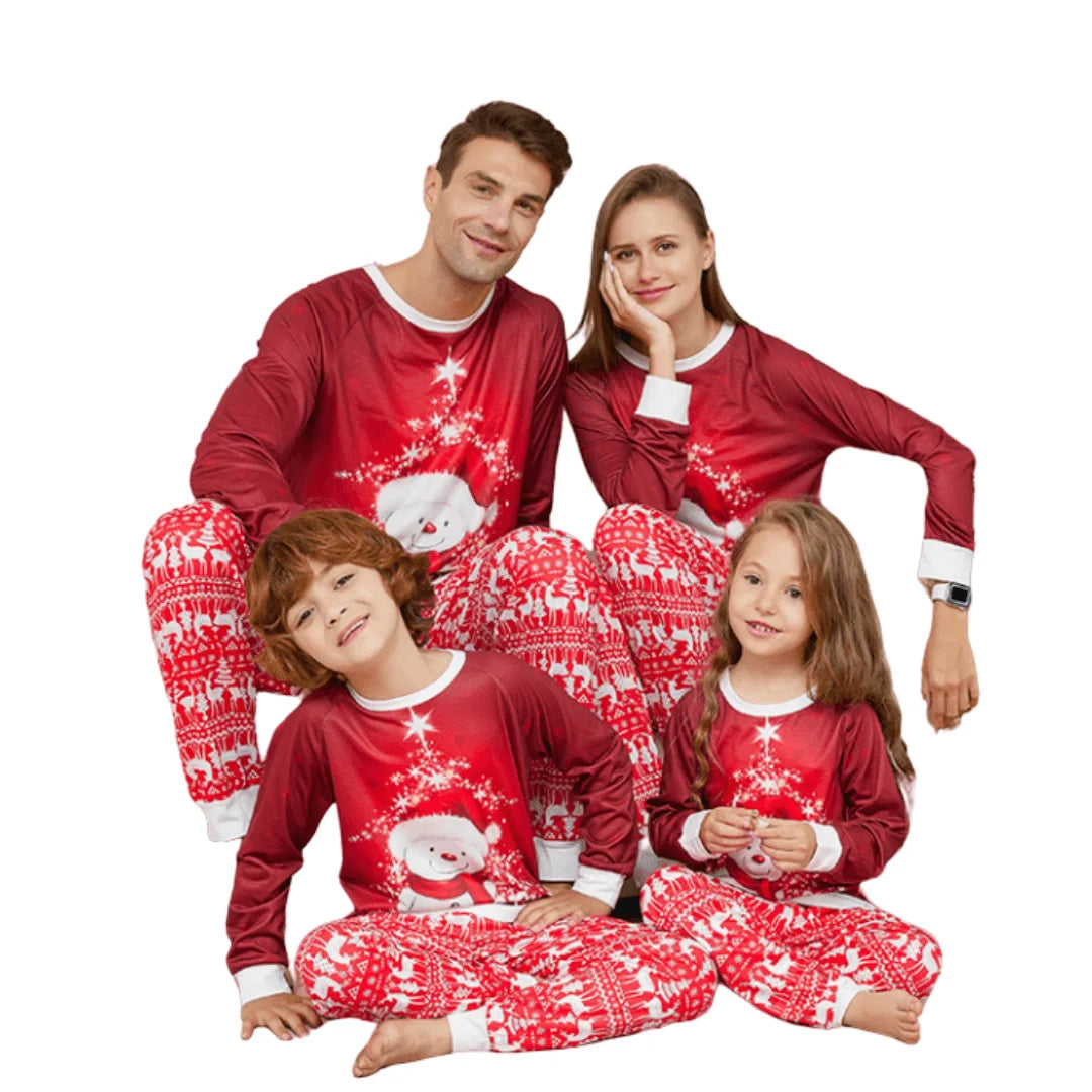 Family Pajamas Sets Christmas PJ's Letter Print Top and Plaid Pants Jammies Sleepwear M-404