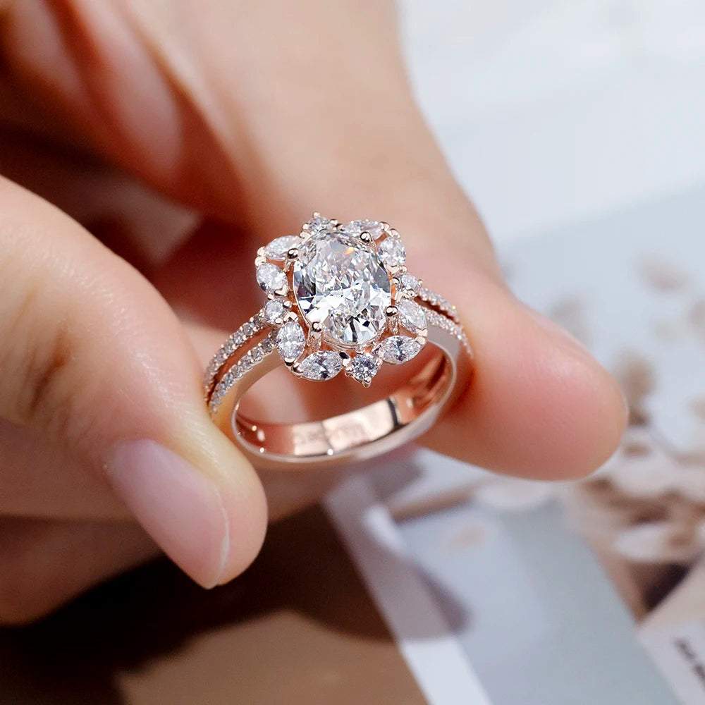 MSR-1621 9K Gold Proposal Engagement Ring 4.6ct Lab Grown Diamond Wedding Jewelry Ring