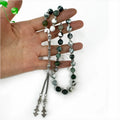 Natural Green Agate 8mm Gold Plated Religious Islamic Tasbih 33 Prayer Beads Muslim Rosary Dhikr Zikr Beads