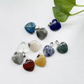 20mm Mixed Healing Chakra Natural Gemstone  Pendant Crystal Jade Charms Heart Shaped Stone Pendant for Jewelry Making