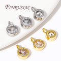 18K Gold Plated Brass with Rhinestone DIY Bracelets Accessories Pendant Necklaces Making Findings Jewelry Charms for Crafting