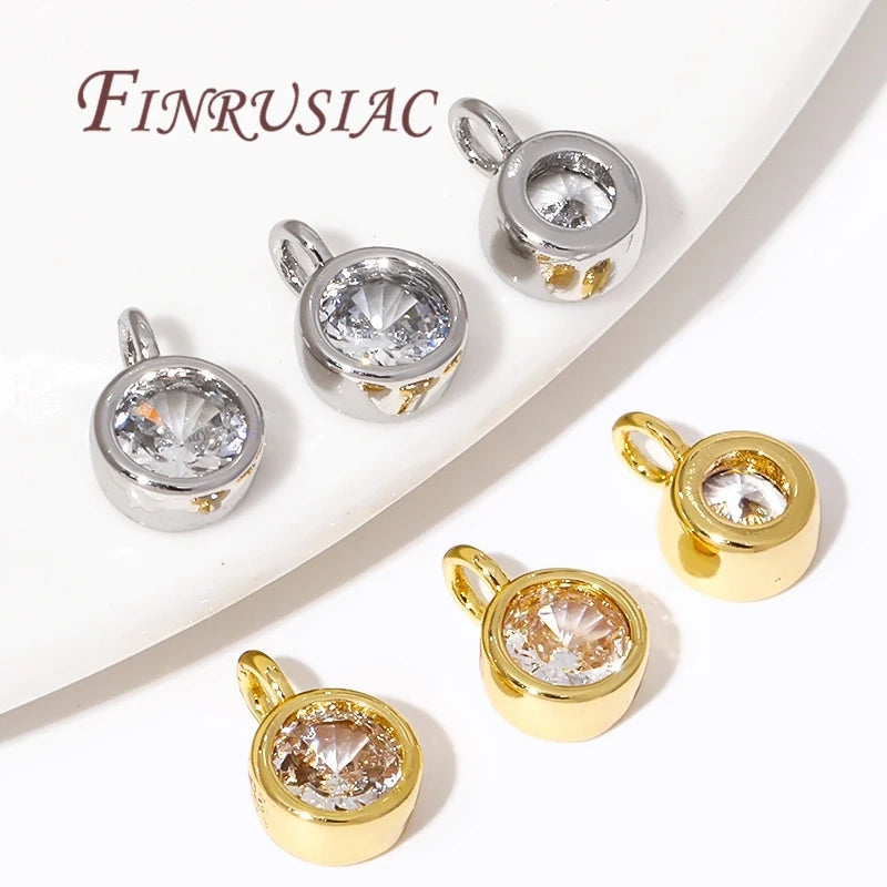 18K Gold Plated Brass with Rhinestone DIY Bracelets Accessories Pendant Necklaces Making Findings Jewelry Charms for Crafting