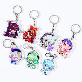 CNAWO Cheap Hot Custom Designs Transparent Acrylic UV Printing Anime Cartoon Waterproof Lightweight Key Chain Charm