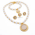 Lavish Gemstone Beads Element Pearl  Women Design Sets New Model Custom Bling Gemstone Jewelry Set