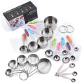Kitchen Accessories Silicone Handle Stainless Steel Measuring Cups and Spoons Set