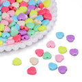 Wholesale 100pcs/bag 12x11x5mm Heart Shape Colorful Plastic Acrylic Beads for Jewelry DIY Making