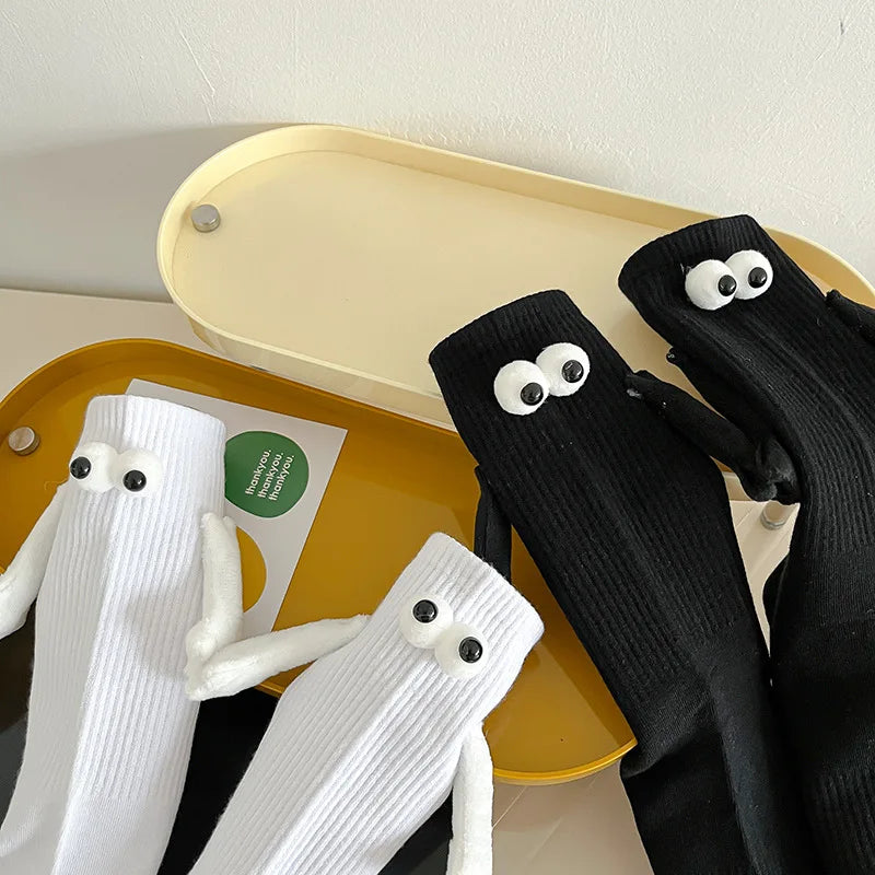 3D Socks Custom Wholesale Sports Socks Unisex Fashion Hot Tiktok Funny Eye Funny Hand in Hand Socks With Magnetic