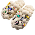Custom Women Massage Footwear Indoor Outdoor Ladies Slides slippers Charm Eva Bubble Cloud Shoes Charm Accessories