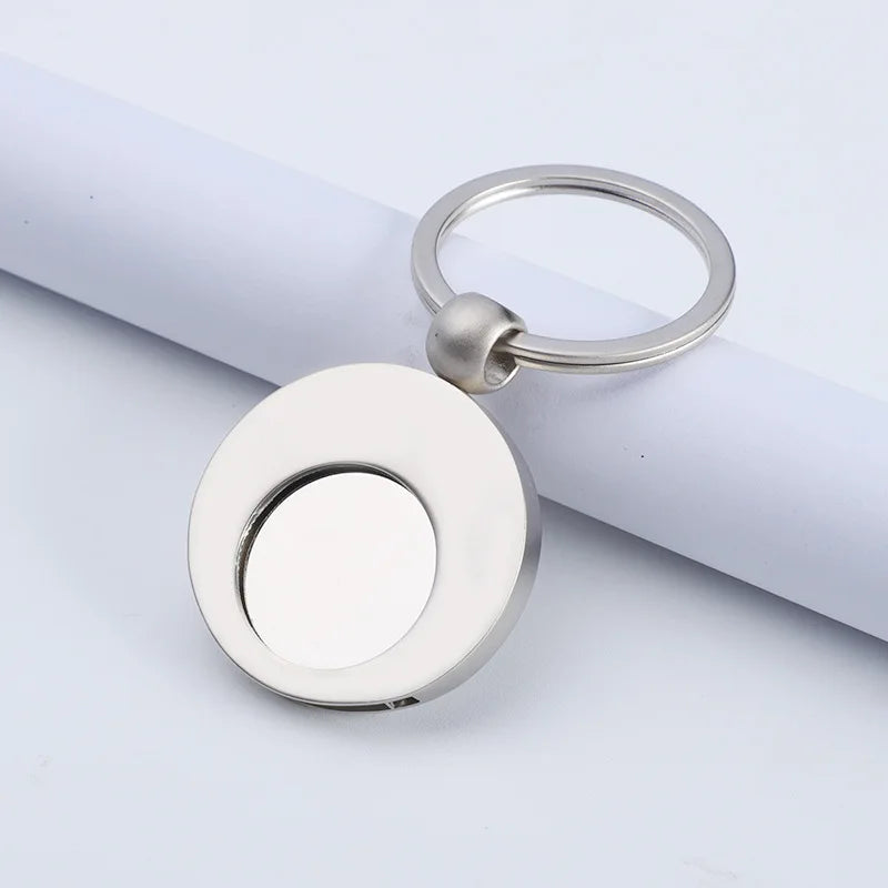 Custom Metal Round Smooth Metal Key Chain Token Keychain Manufacturers Custom 3D Metal Logo Key Chain Marketing Advertising