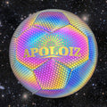 Reflective Football Soccer Ball PU Size 5 Cheap Holographic Glow in the Dark Football Wholesale Luminous Soccer Ball Sporting