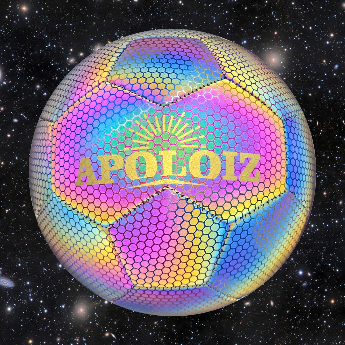 Reflective Football Soccer Ball PU Size 5 Cheap Holographic Glow in the Dark Football Wholesale Luminous Soccer Ball Sporting