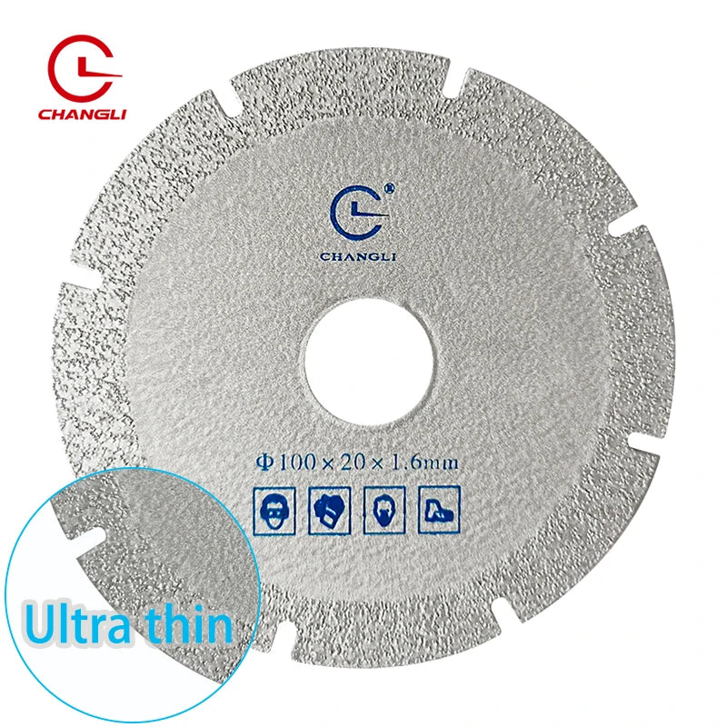 Industrial Hot Press Long Life Ultra Thin 100mm Diameter 20-22.23mm Arbor Vacuum Brazed Diamond Alloy Steel Cutting Disc Saw