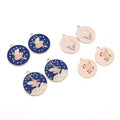 Enamel Pendant Cute Bee Charms Round Dangle Charms Shiny Floral Charms Flat Round Pendants for Spring Earring Bracelet Necklace