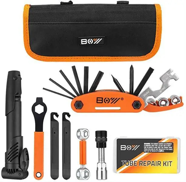 RTS Portable Multifunctional Bicycle Tire Repair Kit for Mountain Bike Repair Foldable Toolkit Set Versatile Shop Tool