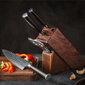 5pcs High Quality Knives 67 Layers Damascus Steel Kitchen Knife Sets With Wooden Holder
