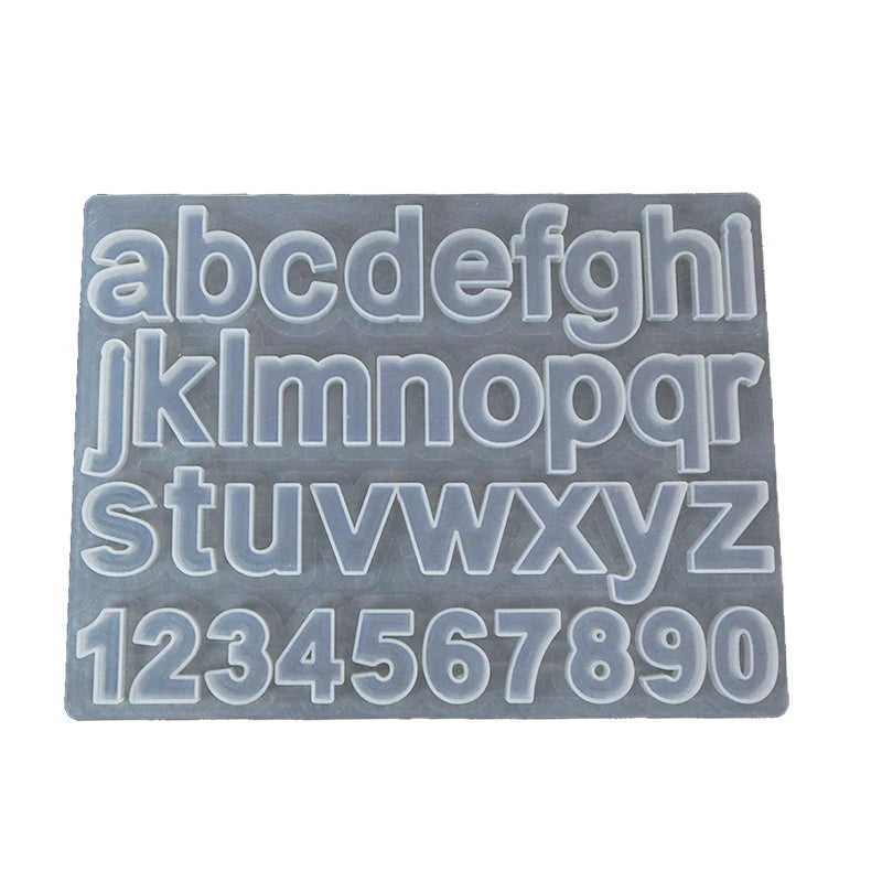 Lowercase Letters and Number Epoxy Casting Mold for DIY Key Chain Pendant Earring Jewelry