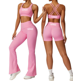 Wholesale Active Wear Custom logo High Quality Gym Fitness Sets Yoga Fitness Apparel Workout Leggings Set