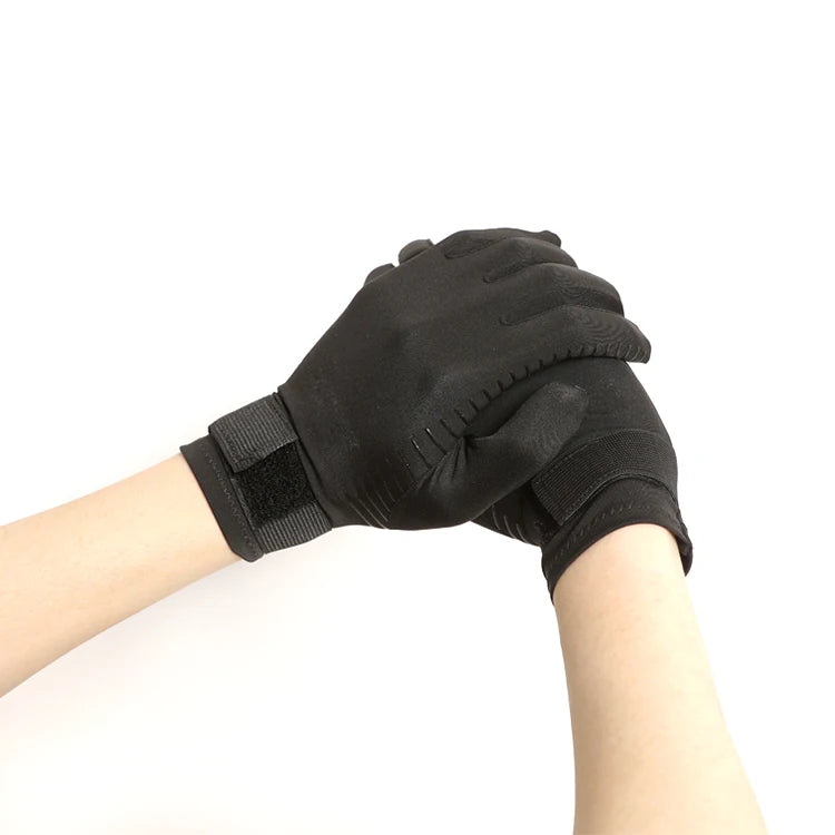 Outdoor Sport Copper Wrist Brace Palm Padded Compression Breathable Anti-Odor Moisture-Wicking Non-Slip Hand Grip Full Gloves