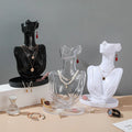 Black and White Plastic High-grade Jewelry Model Portrait Necklace Earrings Display Jewelry Rack Storage and Finishing Props Wit