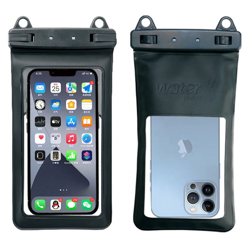Custom Logo IPX8 Swim Universal 7.5 Inch PVC Waterproof Cell Mobile Phone Case Bag Pouch