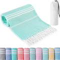 Oversized Cotton Striped Beach Towel with Tassels Quick Dry Sand-Free for Pool & Bath Tropical Style for Travel & Vacation