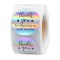 2 Inch 'Thank You' Kraft Paper Sticker Custom Logo Single Sided Water Activated Silicone Adhesive for Small Business Bag Sealing