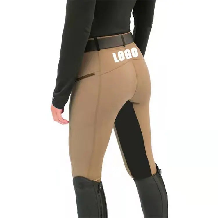 Equestrian Manufacturers Custom Silicone Women's Riding Breeches Pants with Phone Pocket